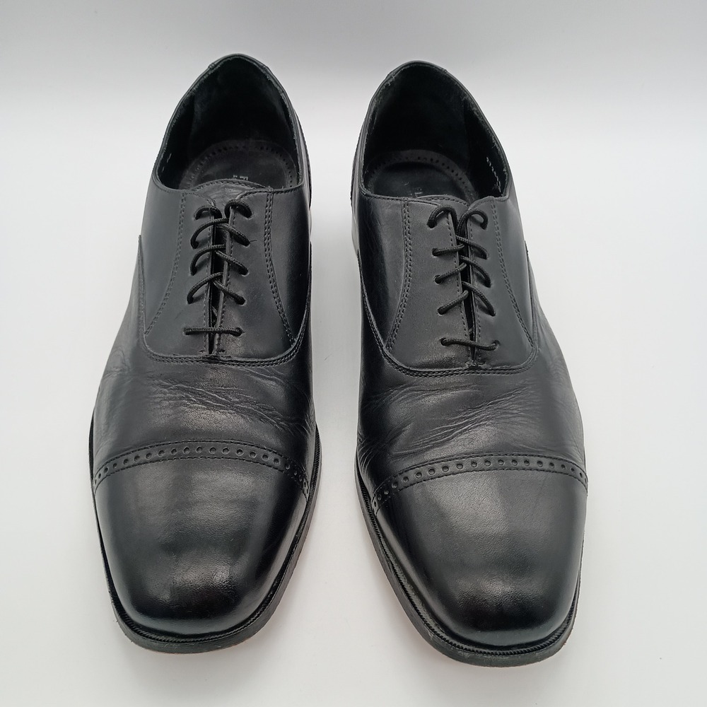 Florsheim Mens Black Leather Cap Toe Oxford Dress Shoes Size 13 D - Picture 2 of 8